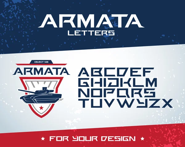 Armata letters modern font — Stock Vector