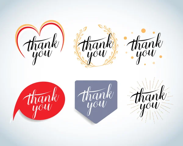 Thank you vintage labels — Stock Vector