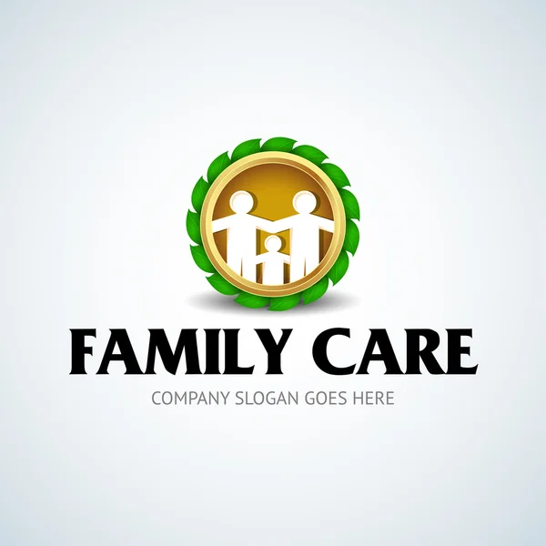 Family care gold logo — 스톡 벡터