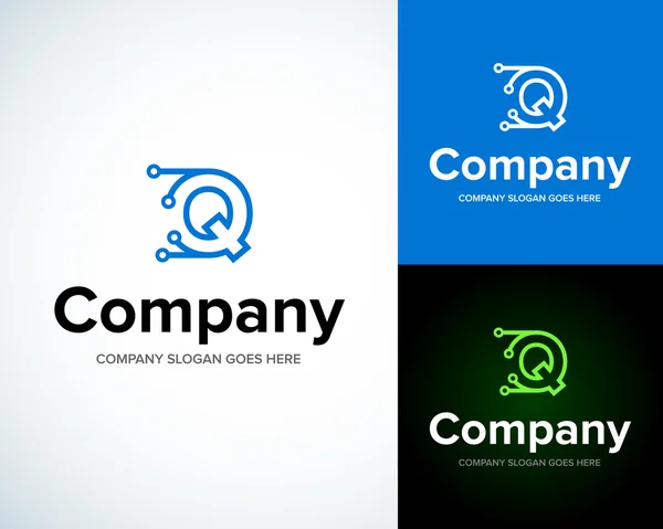 Logo moderno y elegante con letra Q — Vector de stock