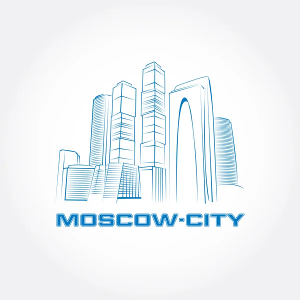 Moscow City. Moscow business buildings — Stock Vector