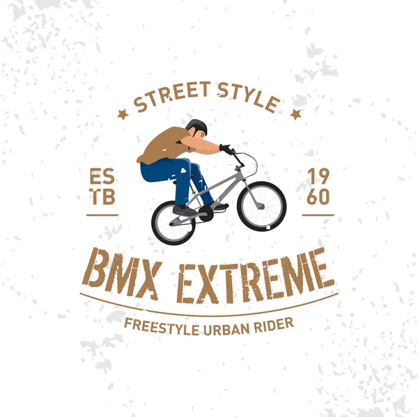 Bmx 극단적 인 빈티지 티셔츠 디자인 — 스톡 벡터