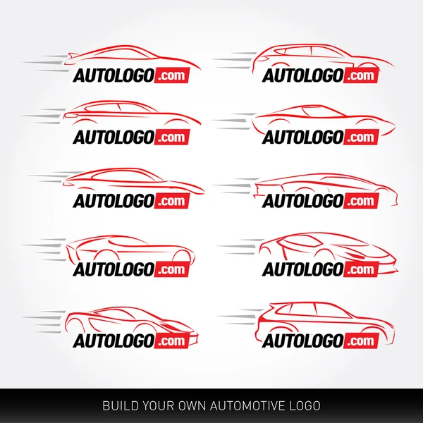 Автомобільні логотипи - обслуговування та ремонт автомобілів — стоковий вектор