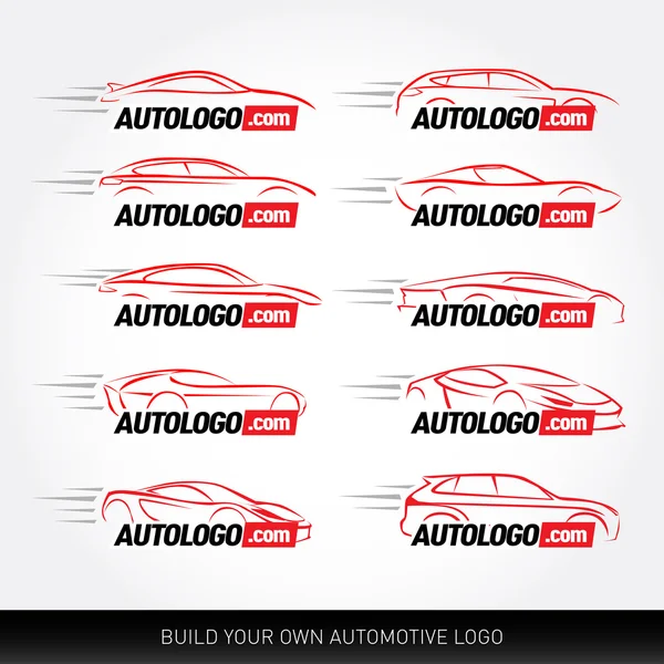 Logo-auto's - car-service en reparatie — Stockvector