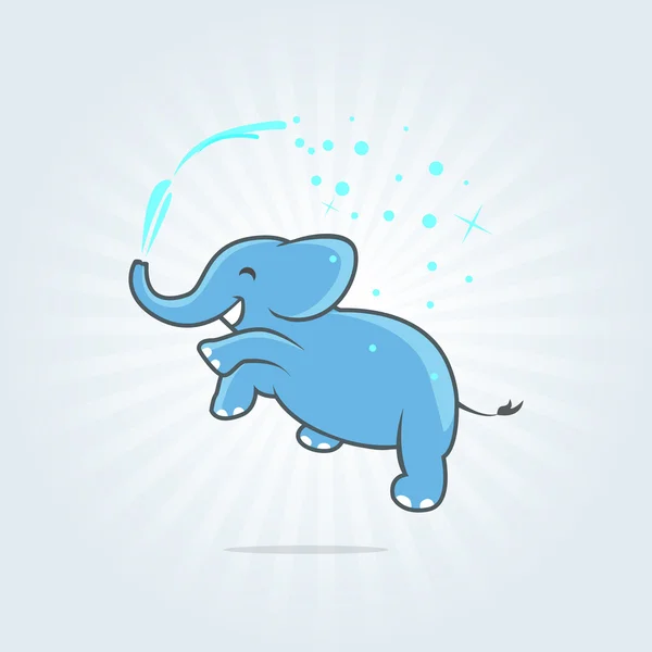 Happy jumping elephant — Stock Vector