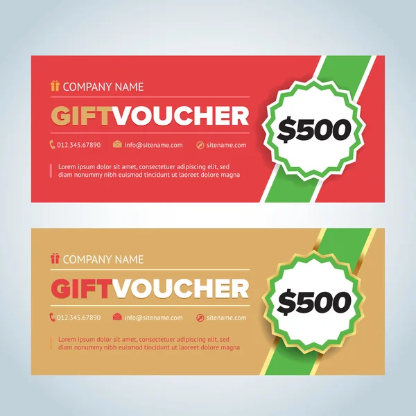 Vouchers de presente, certificados de presente — Vetor de Stock