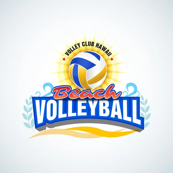 Beach volleyball label — Stock Vector