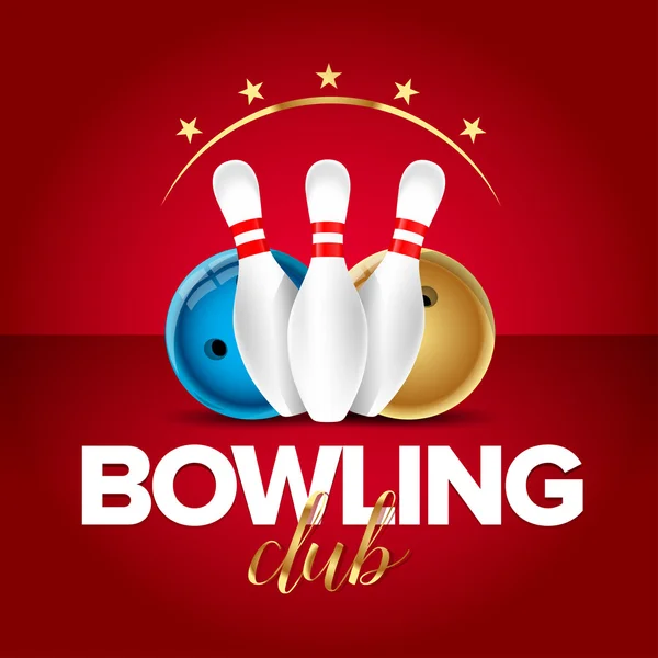 Bowling Banner, Kartenvorlage — Stockvektor