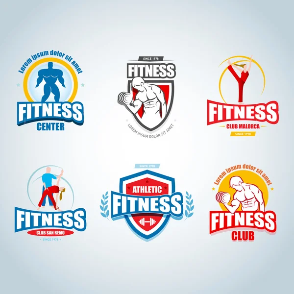 Zestaw szablonów logo fitness — Wektor stockowy
