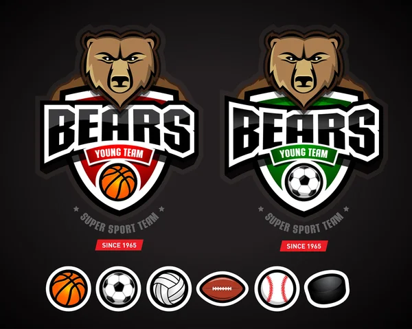 Bear Sport Logos — Stock Vector