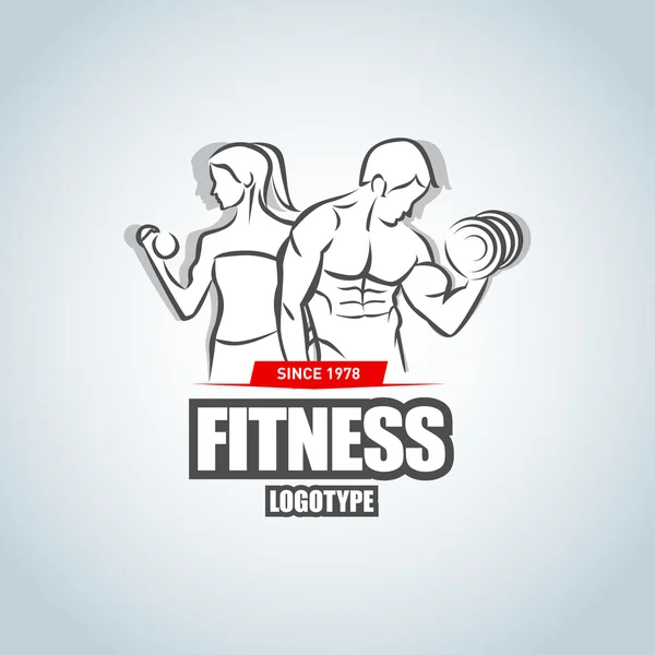 Erkek ve kadın Fitness logosu — Stok Vektör