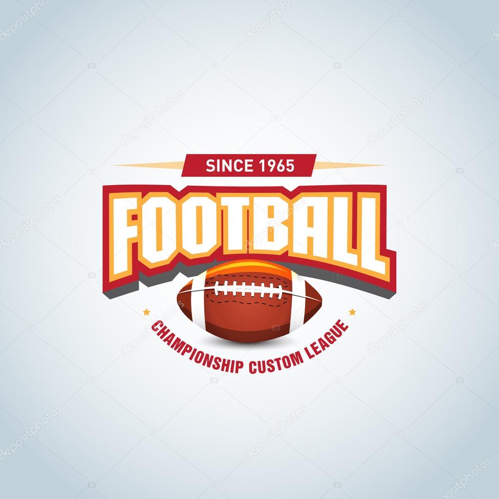 American football logo template, badge, t-shirt, label, emblem. Football logotype. Vector illustration.