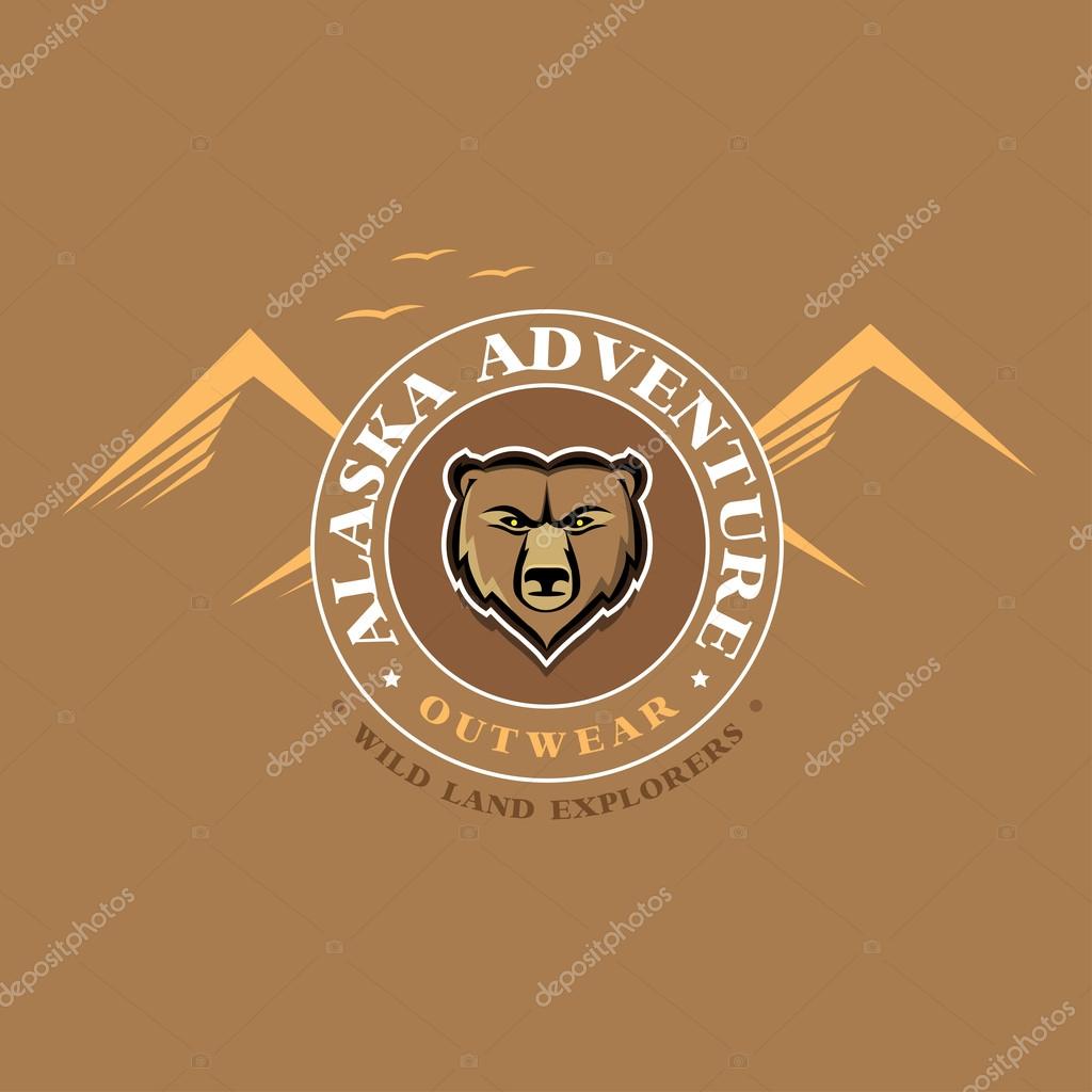 Alaska adventure outdoor t shirt graphics apparel fashion print. Vector Illustration.
