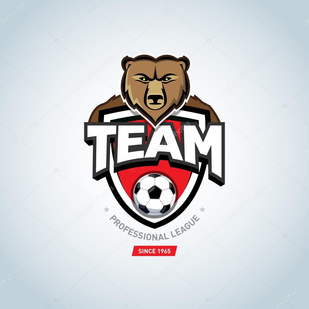 soccer sport logo bear