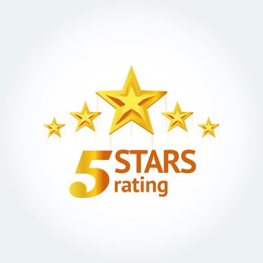 Beş altın yıldız logo şablonu