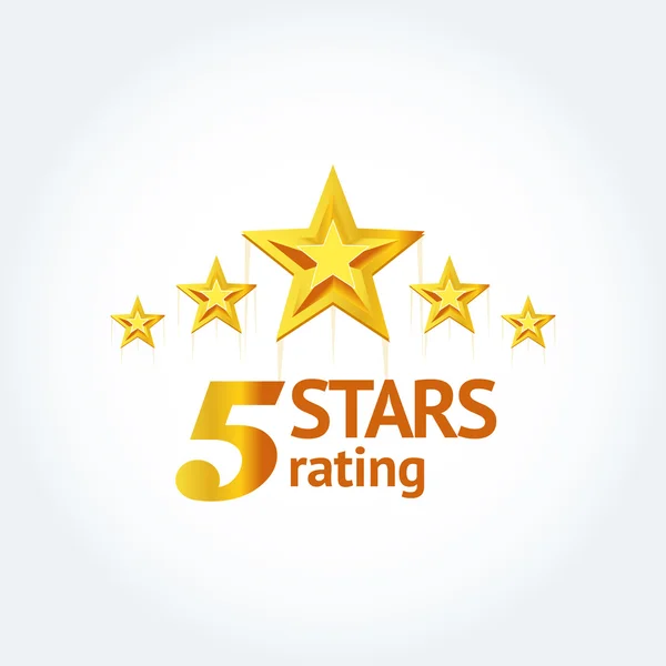 Modelo de logotipo de cinco estrelas douradas — Vetor de Stock