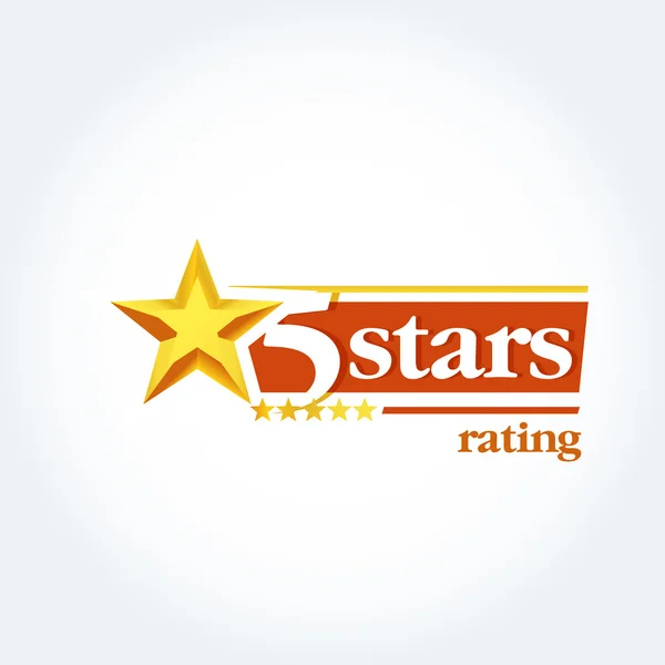 Altın beş yıldız logo şablonu — Stok Vektör