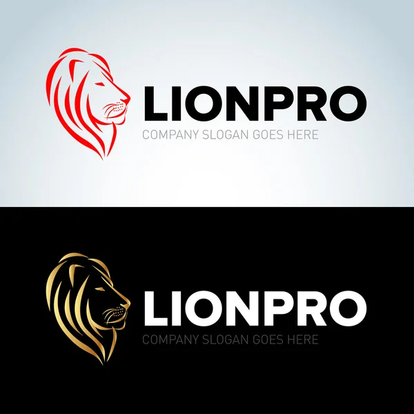 Lion hoofd logo ontwerp — Stockvector