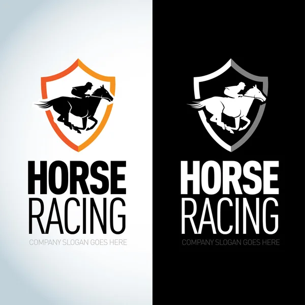 Juego de logos de carreras de caballos — Vector de stock