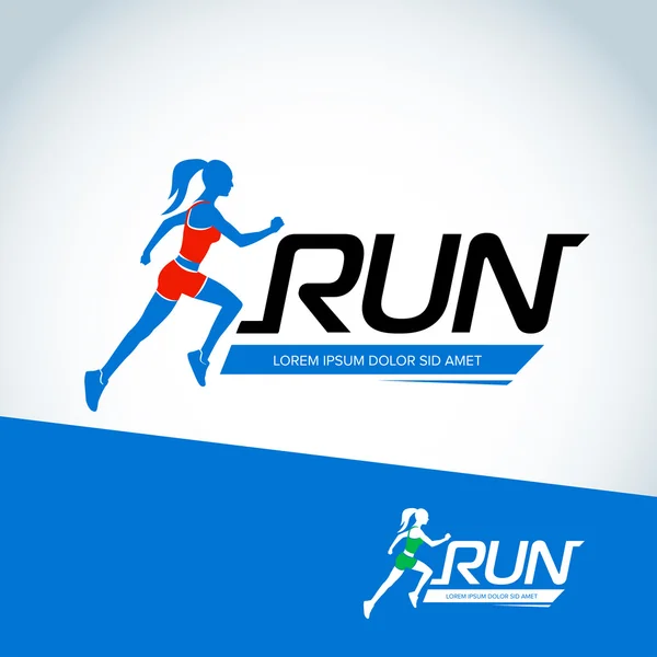 Run club logo sjabloon — Stockvector