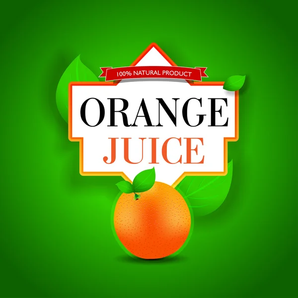 Etiqueta de jugo de naranja — Vector de stock