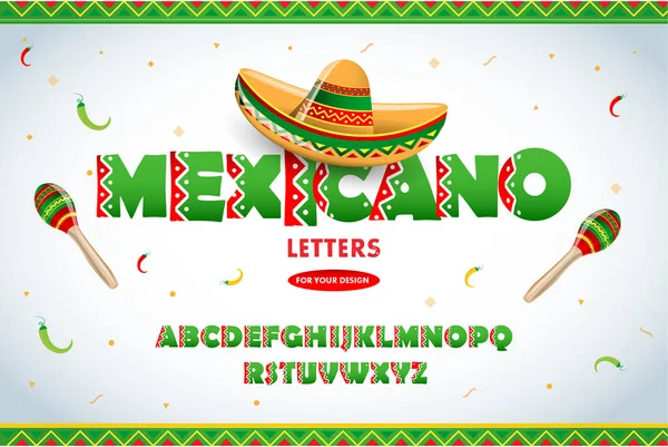 広告のためのメキシコの手紙 タイトルやロゴデザインのためのメキシコの手紙 現代フォント メキシコ風のラテン文字 アルファベットだ 分離ベクトル図 — ストックベクタ