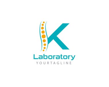 K Laboratuvarı Logo Şablonu Tasarım Vektörü, Bu tasarım logo veya simge için uygundur. Renk ve metin kolayca değiştirilebilir.