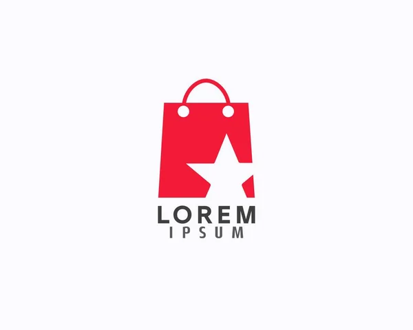 Shopping Bag Star Logo Design Can Used Sign Icon Symbol — Stock Vector