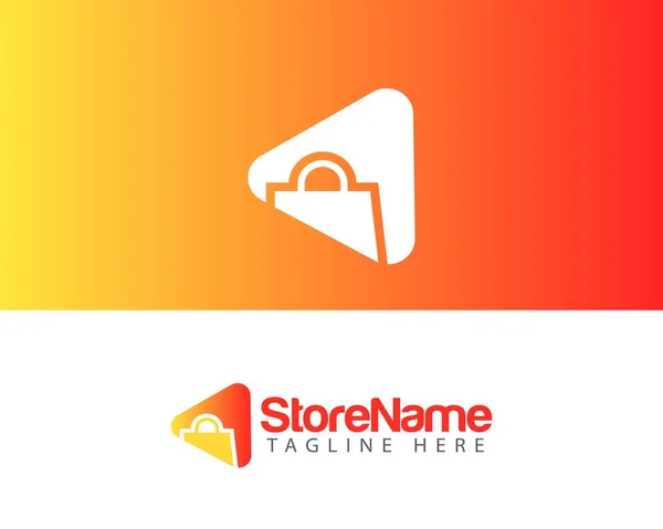 Play Store Warenkorb Auge Logo Design Warenkorb Shop Logo Kann — Stockvektor