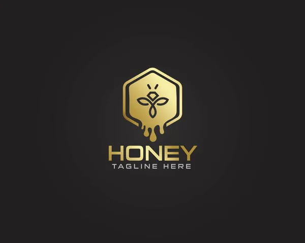Golden Honey Logo Design Can Used Sign Icon Symbol Full — Stockový vektor