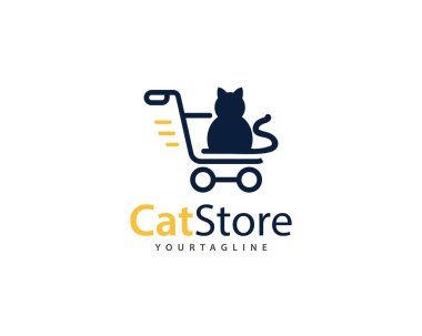 Kediler için kedi mağazası ve evcil hayvan logosu markası, kedi ve benzeri tüm evcil kedi alışveriş mağazaları için, tam katmanlı vektör için kullanılabilir, boyut ve renkleri düzenlemek ve özelleştirmek kolaydır, neredeyse illüstratör sürümü ile uyumlu