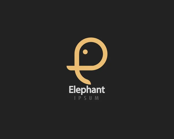 코끼리 Elephant Logo 디자인은 아이콘 기호로 수있으며 완전히 겹쳐진 그리고 — 스톡 벡터