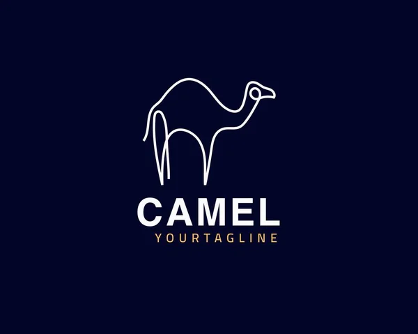 Raffreddare Una Linea Design Logo Camel Unico Concetto Animale Può — Vettoriale Stock