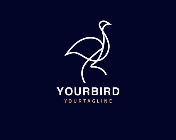Cool Jeden Řádek Bird Logo Design Jedinečný Zvířecí Koncept Může — Stockový vektor