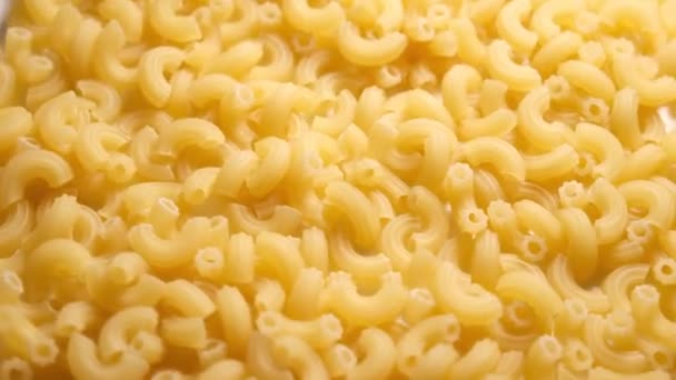 Gehele Gedroogde Macaroni Pasta Niet Gekookt — Stockvideo