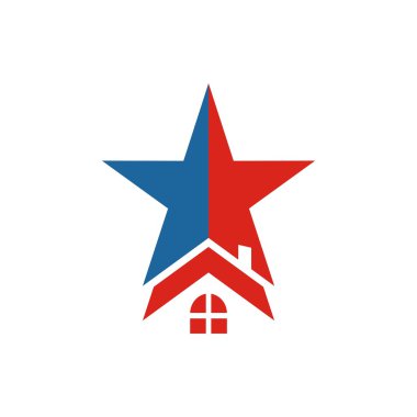 Amerika logo Star House simge vektör 