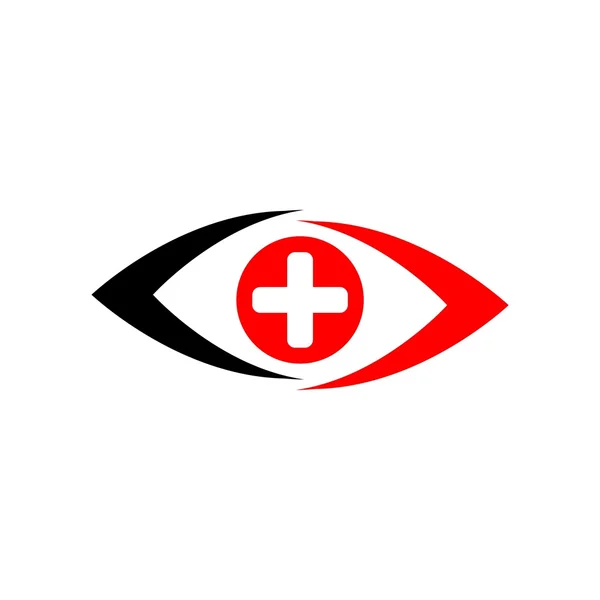 Augen mit medizinischem Logo — Stockvektor