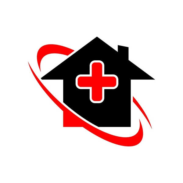 Logo médico icono de la casa — Vector de stock