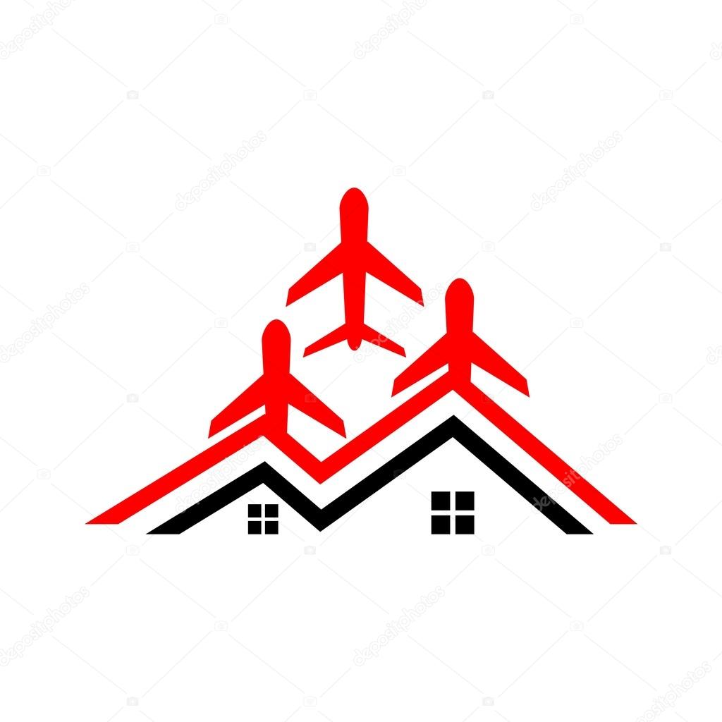 Holiday Plane Logo flying aviation trip vocation route expedition traveling