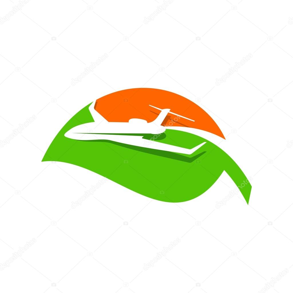 Holiday Plane Logo flying aviation trip vocation route expedition traveling