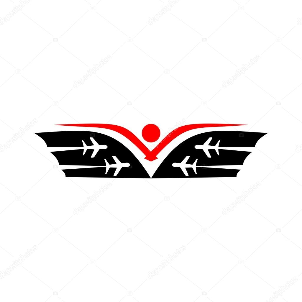 Holiday Plane Logo flying aviation trip vocation route expedition traveling