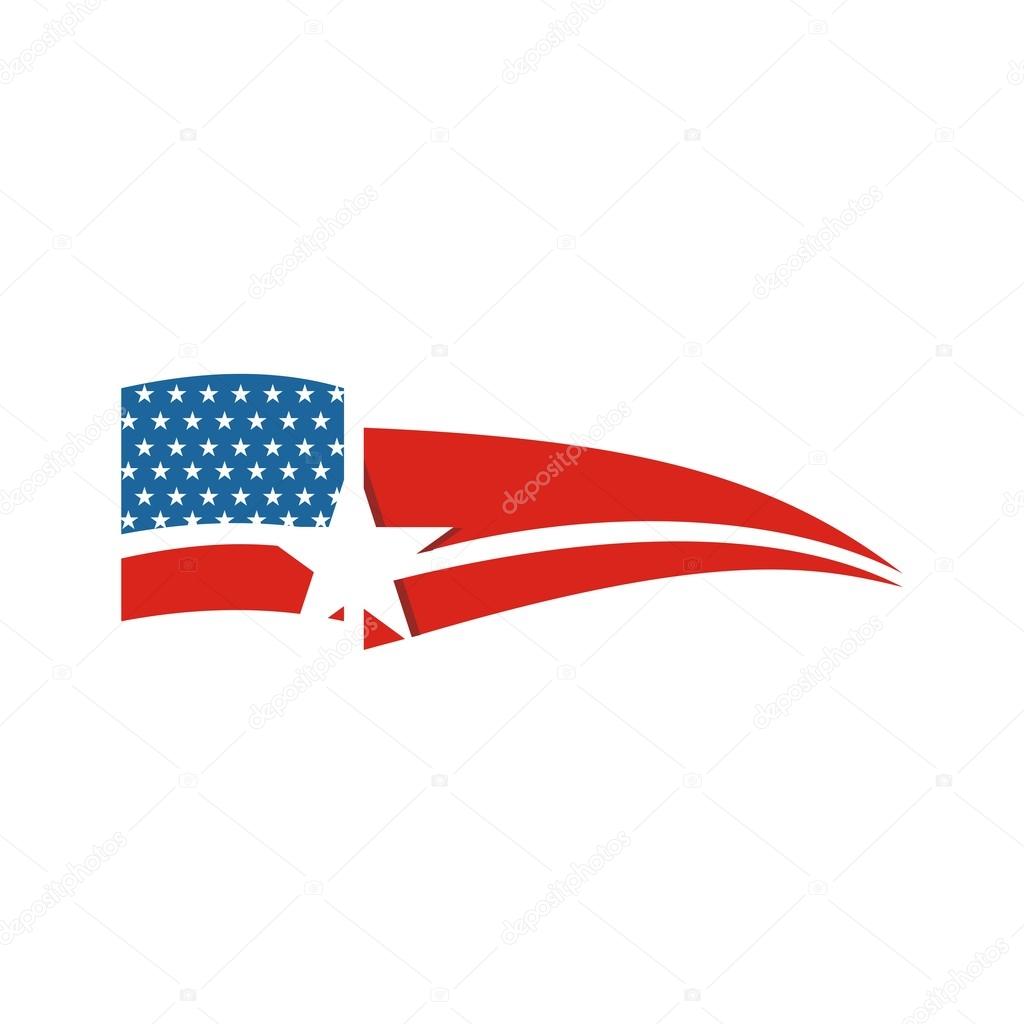 Abstract Design Logo American Flag logo Symbol Country Star Liberty Concept People Vector
