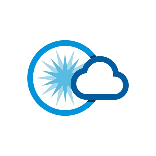 Círculo azul nube símbolo vector — Vector de stock