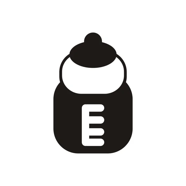 Baby icon pacifier bottle _ Black - Stok Vektor