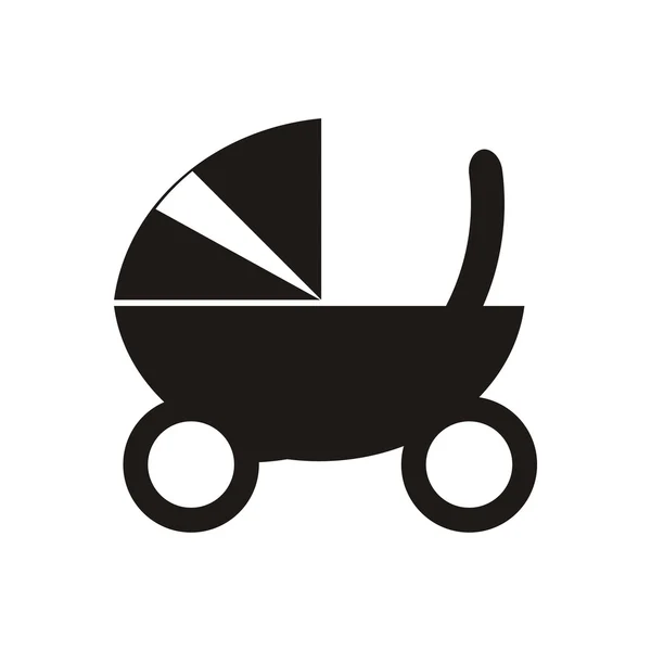 Ícone do bebê Stroller _ Black — Vetor de Stock