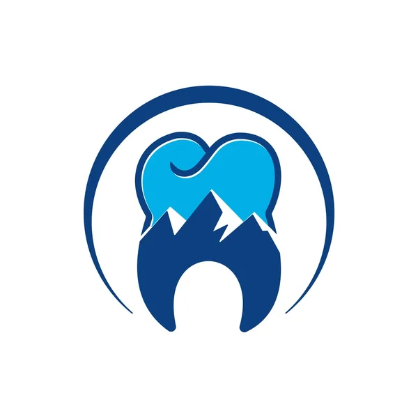 Clínica dental Logotipo concepto diente de montaña — Archivo Imágenes Vectoriales