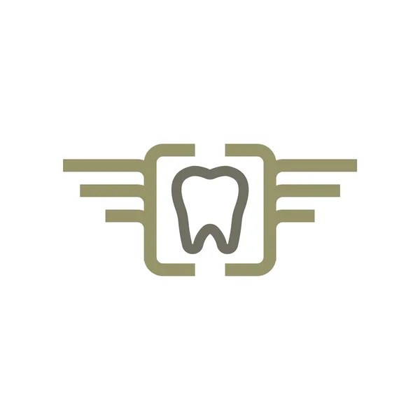 Dentista Logo diente forma ala diseño vector — Archivo Imágenes Vectoriales