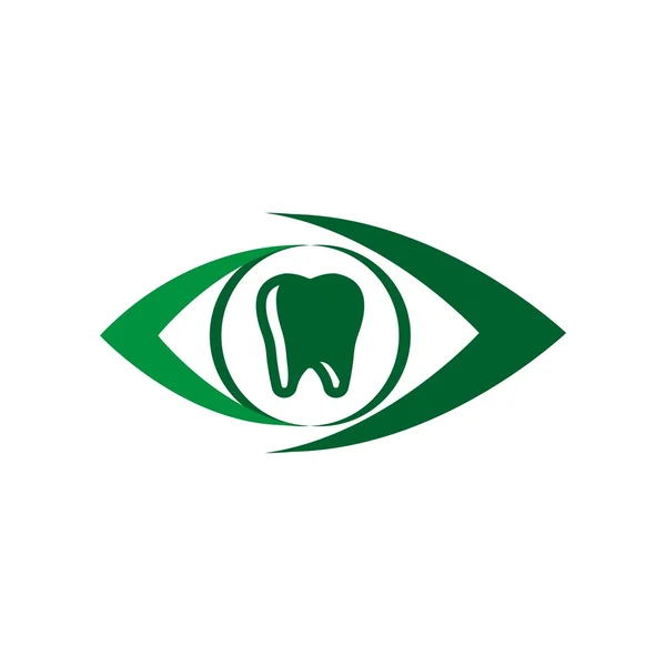 Dentista Logo diente forma ojos diseño vector — Archivo Imágenes Vectoriales