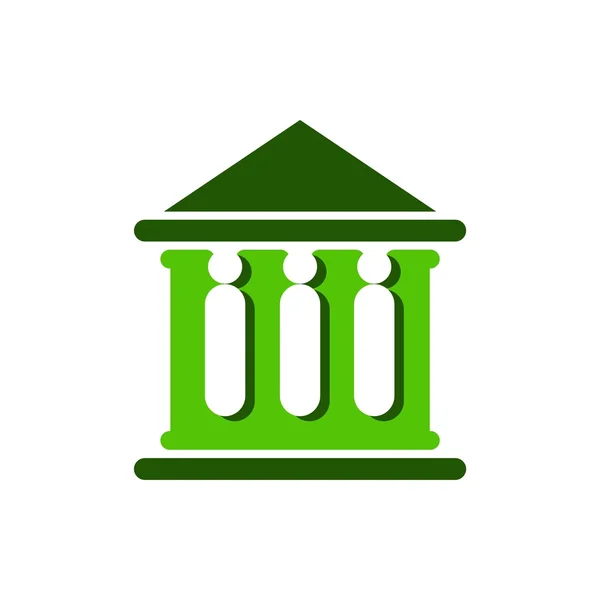 Direito tribunal banco casa símbolo justiça finanças ícone — Vetor de Stock