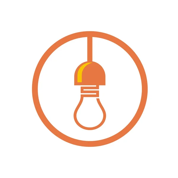 Projekt logo żarówka pomysł energii elektrycznej zasilania lampy koło — Wektor stockowy